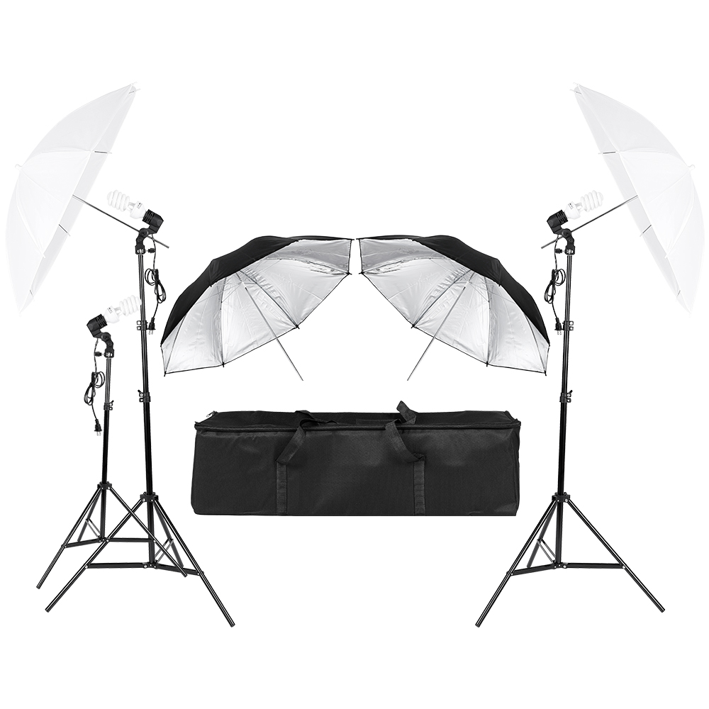 Photography Lighting Umbrella - 3*45W photographie Photo vidéo Portrait Studio