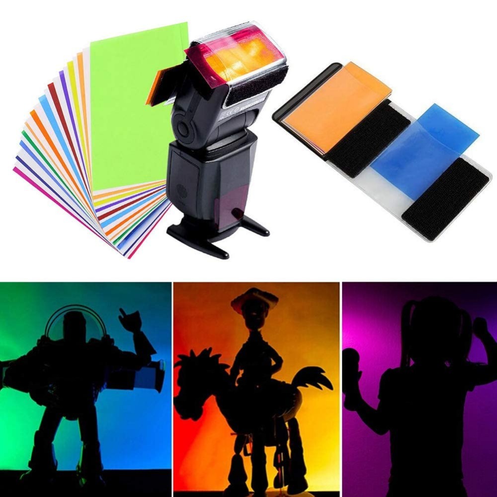 Photography Lighting Gels - Kit de 12 Gels de Flash