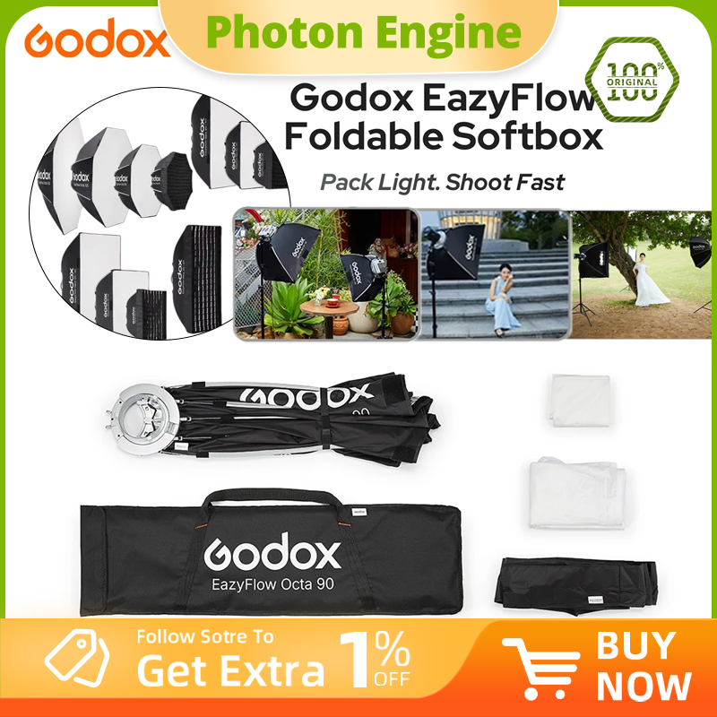 Photography Studio Lighting Set Up - Boîte à lumière pliable Godox EazyFlow,